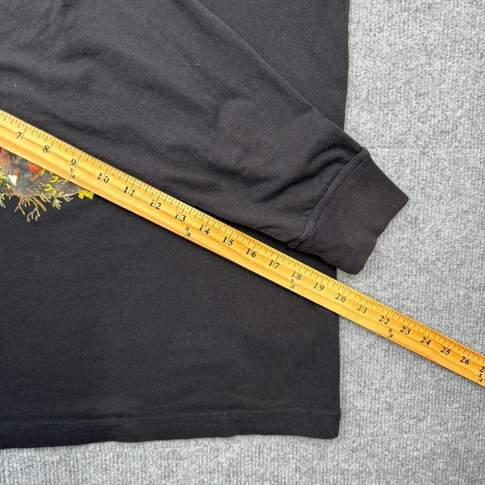 RARE True Religion Skull Bloom Flowers Sugar Skull Long Sleeve Tee Black Mens XL